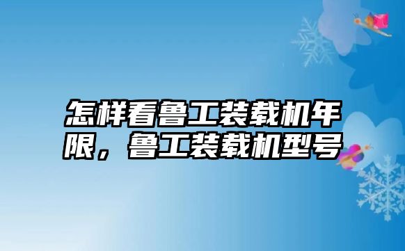 怎樣看魯工裝載機年限，魯工裝載機型號